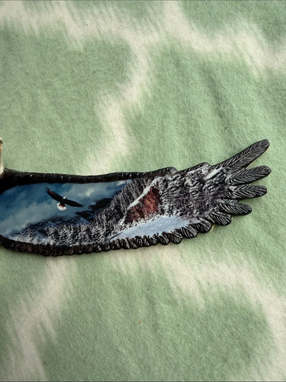 Porcelain Bald Eagle Bradford Exchange Soaring Majesty 84-B10-283.1 - Black Blue